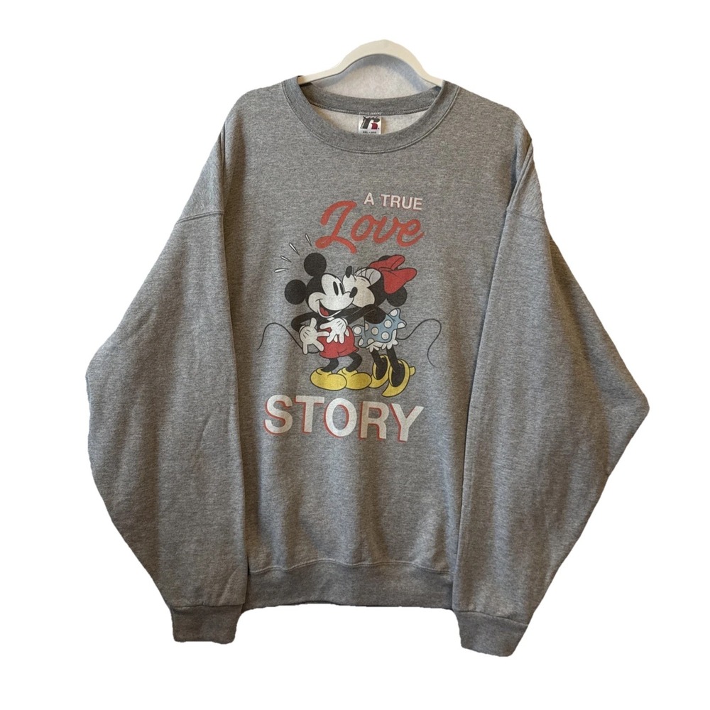 Mickey Minnie A True Love Story Graphic Sweatshirt Womens Plus 2XL Disney Travel